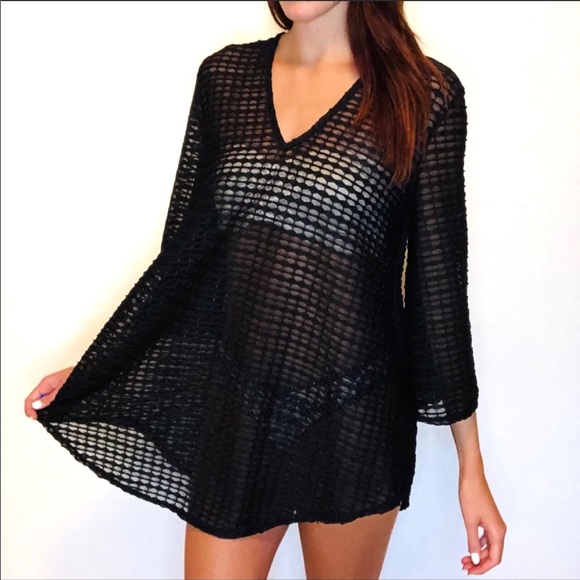 Jordan Taylor Other - Jordan Taylor Black Sheer Beach/Pool Coverup